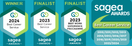 Careers homepage banner Sagea awards badges